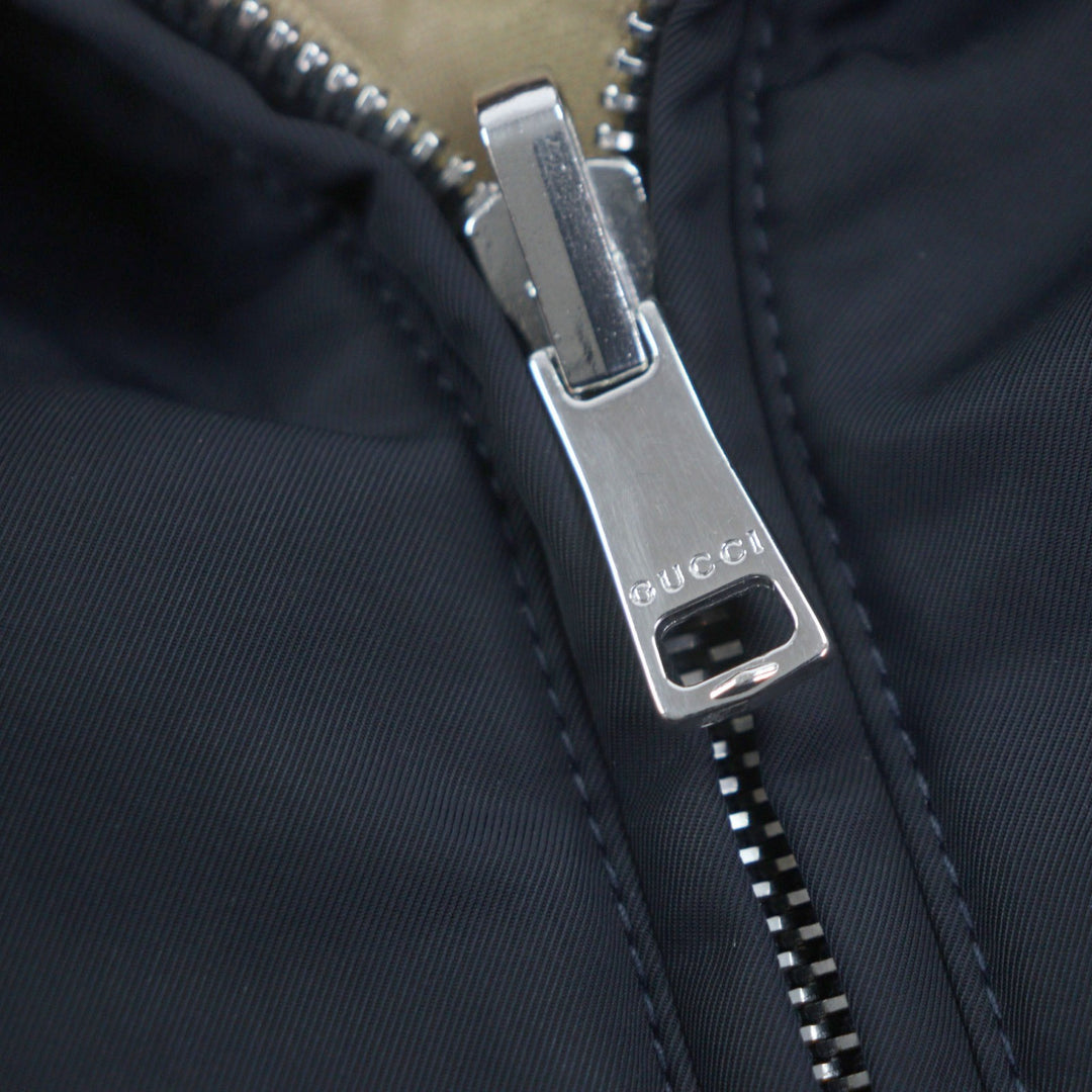 Great GUCCI mountain hoodie Navy Nylon mens 44 787200