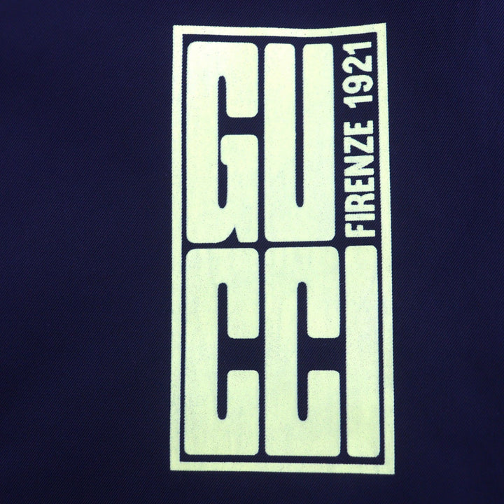 Great GUCCI mountain hoodie Navy Nylon mens 44 787200