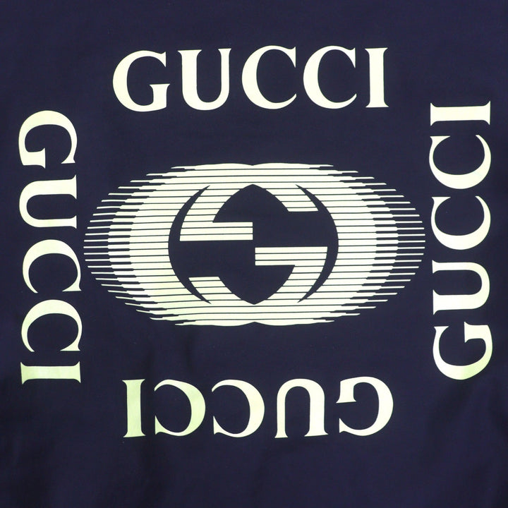 Great GUCCI mountain hoodie Navy Nylon mens 44 787200