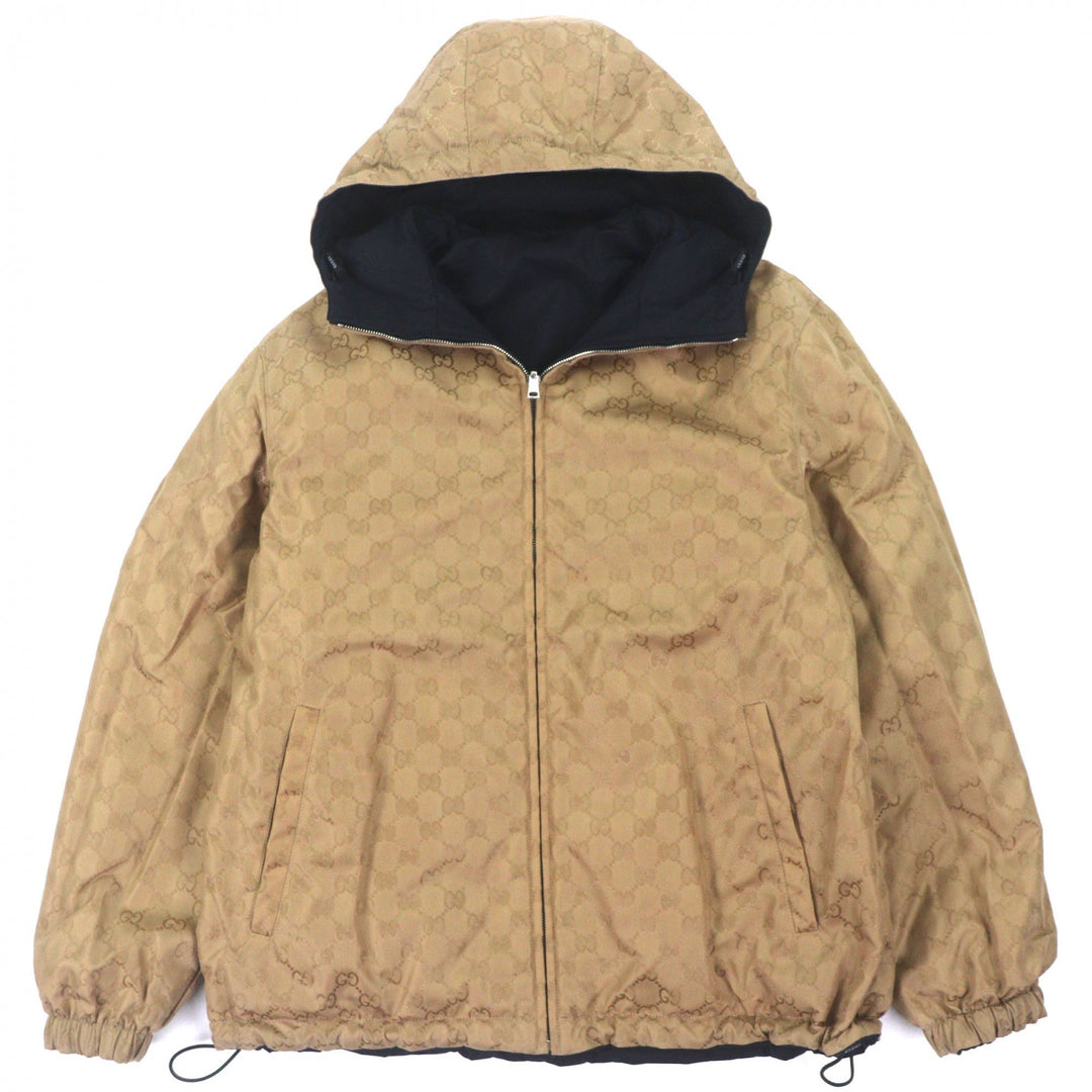 Great GUCCI mountain hoodie Navy Nylon mens 44 787200