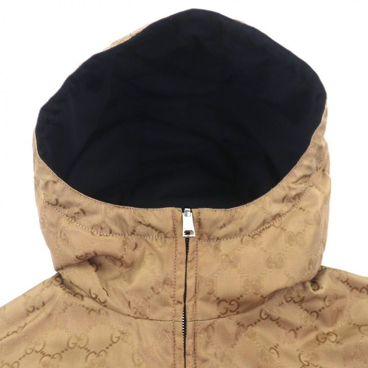 Great GUCCI mountain hoodie Navy Nylon mens 44 787200