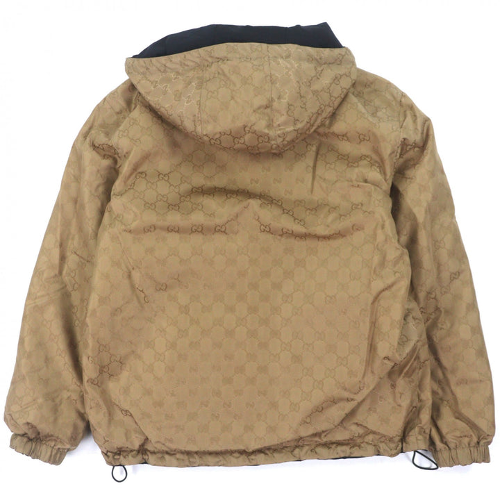 Great GUCCI mountain hoodie Navy Nylon mens 44 787200