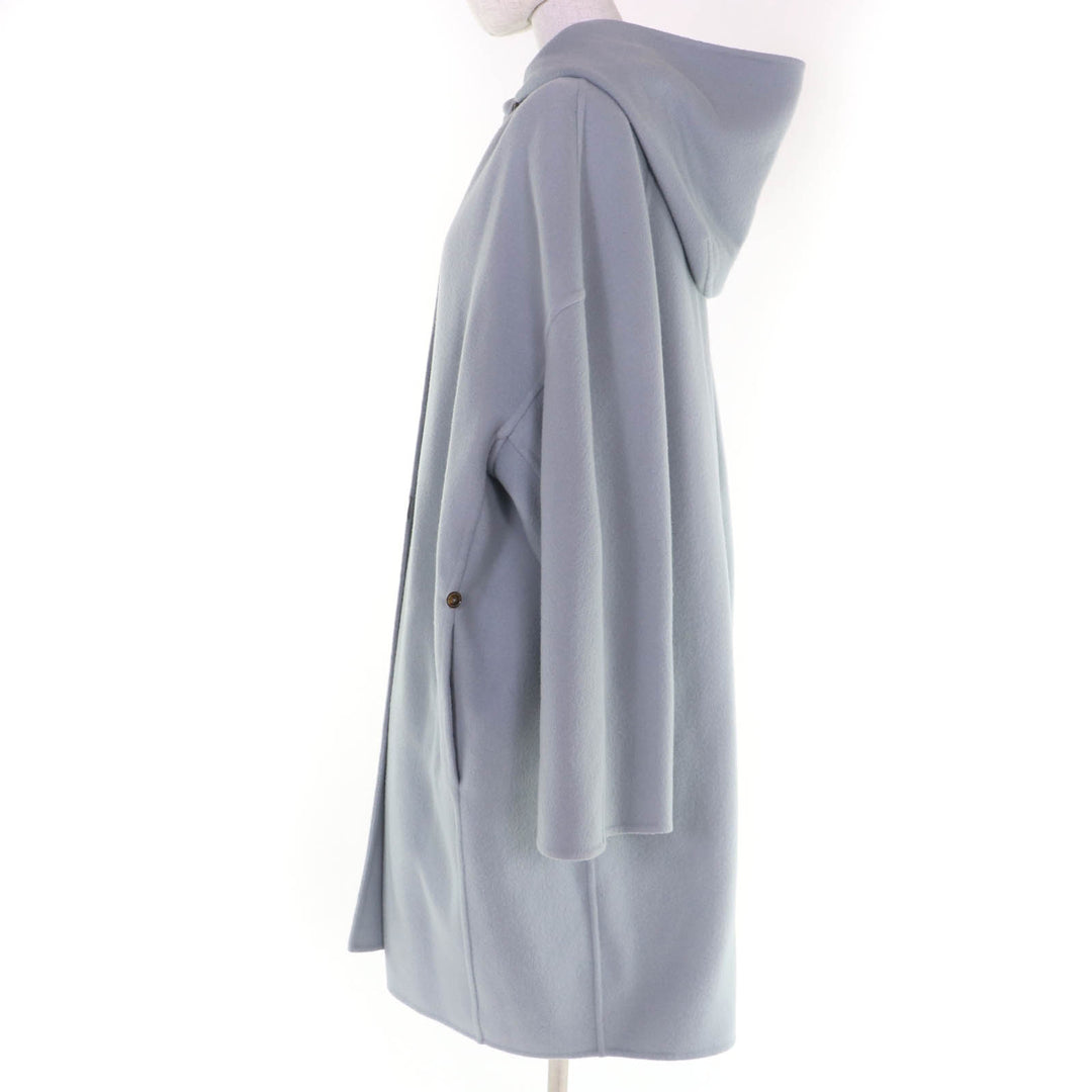 Pristine Herno coat Padded liner with hood blue wool Women 40 CA000535D