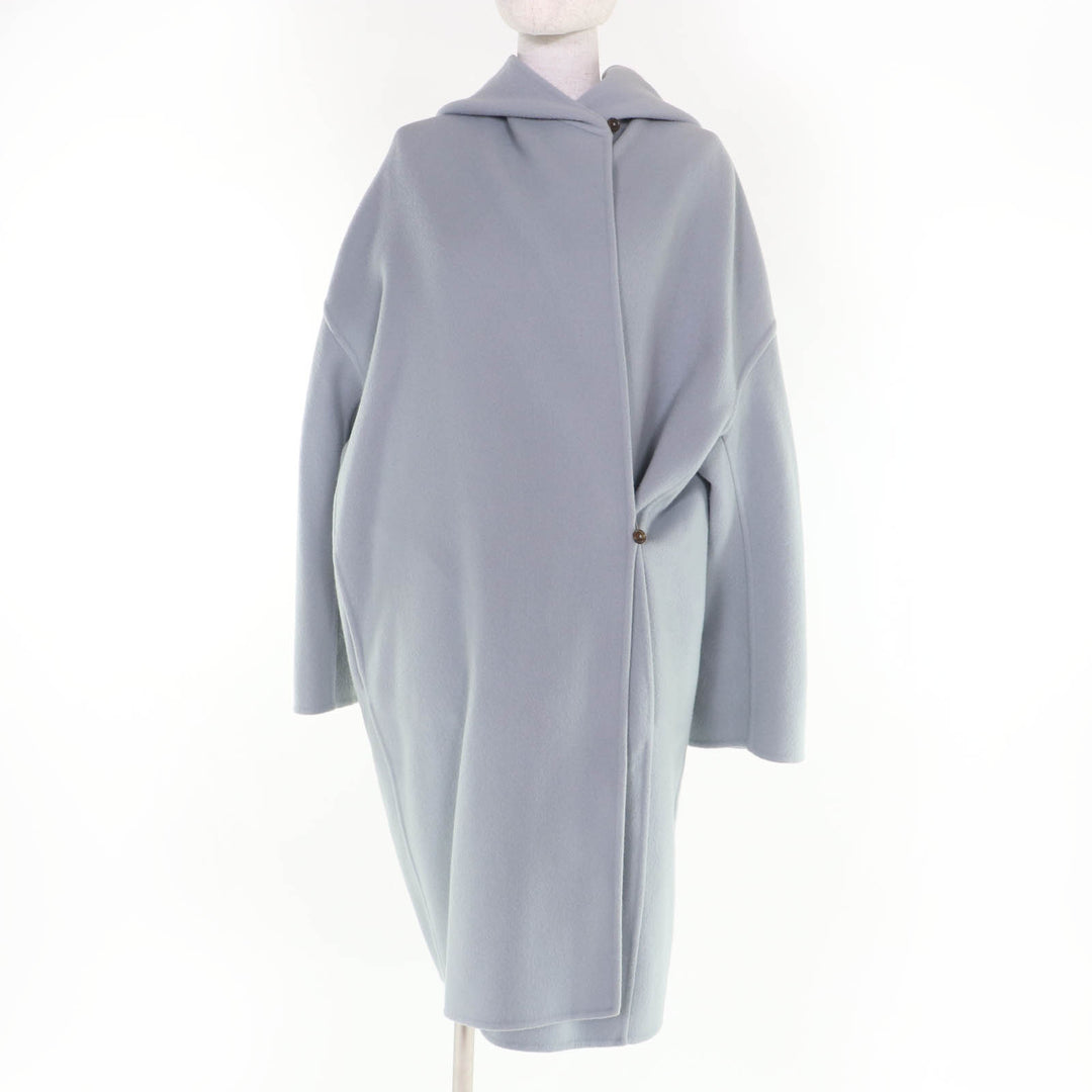 Pristine Herno coat Padded liner with hood blue wool Women 40 CA000535D