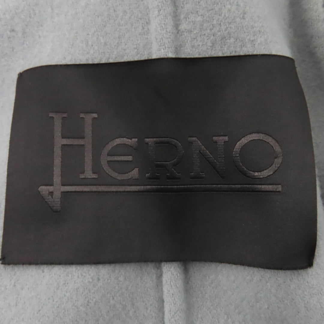 Pristine Herno coat Padded liner with hood blue wool Women 40 CA000535D