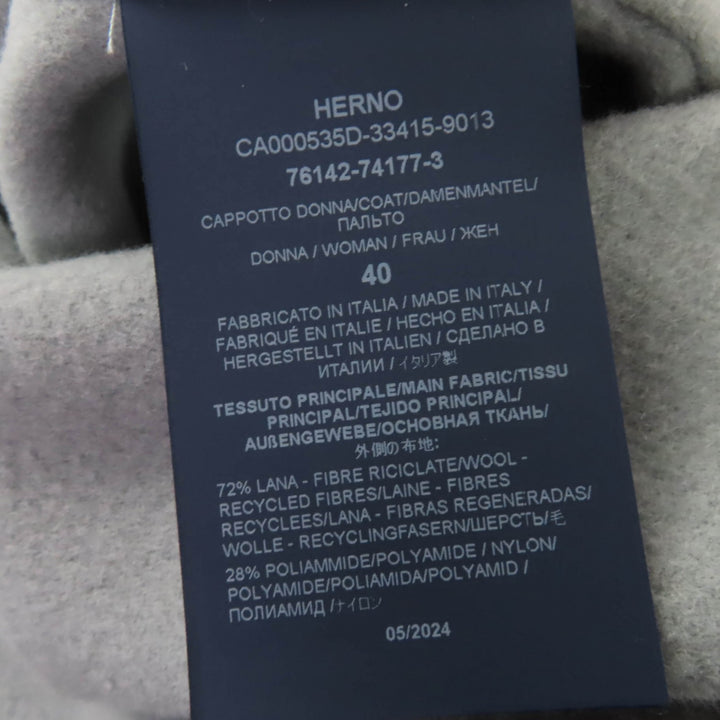 Pristine Herno coat Padded liner with hood blue wool Women 40 CA000535D
