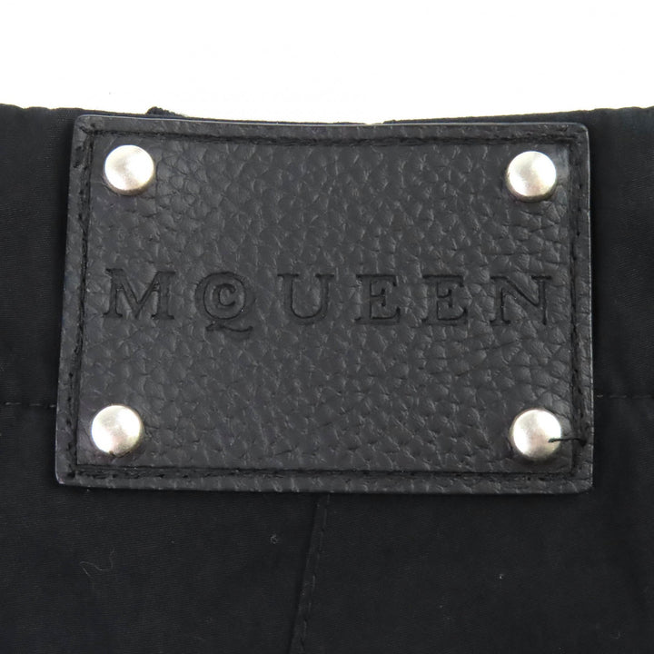 Great Alexander McQueen cargo pants Logo Leather Patch Wide Leg black 46 801284