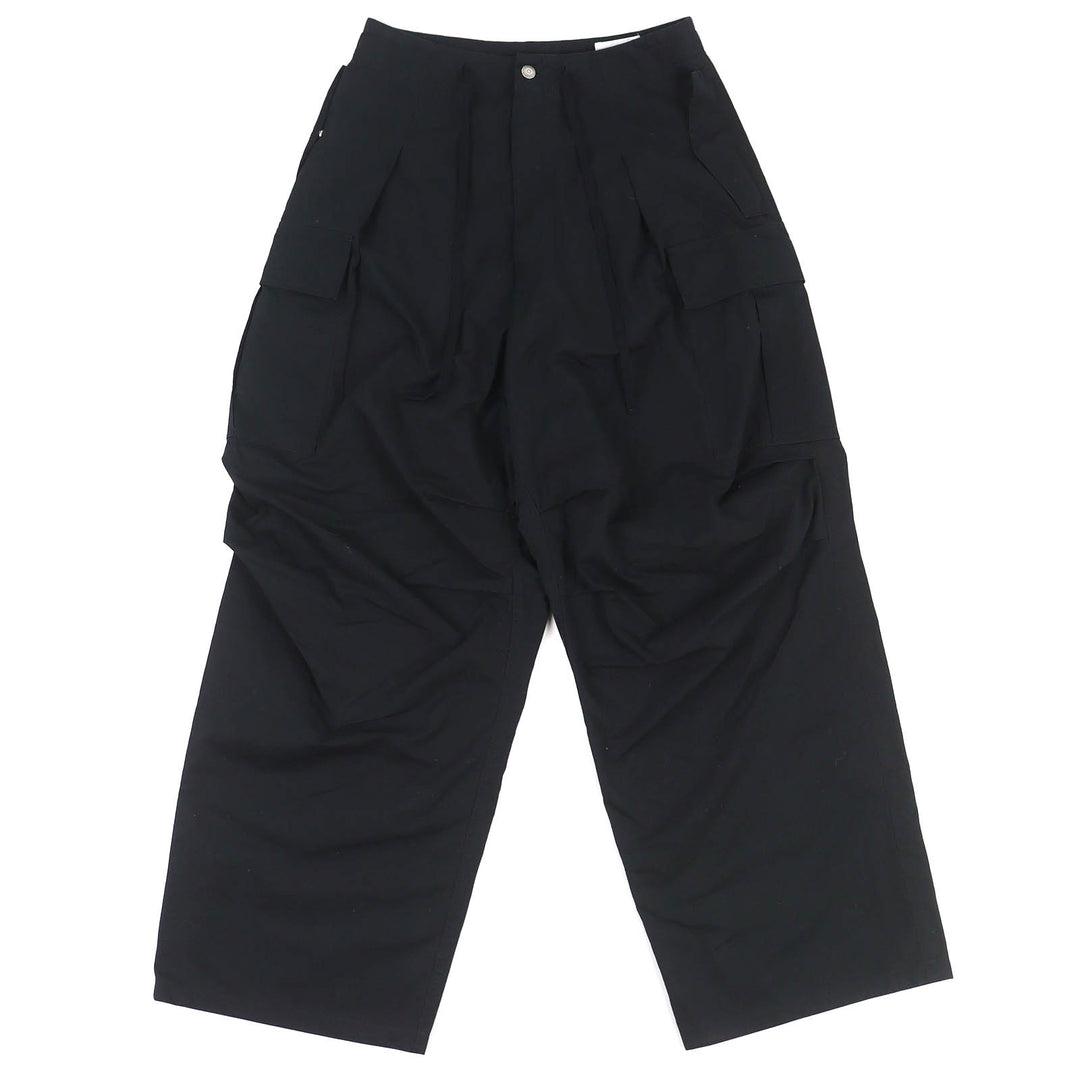 Great Alexander McQueen cargo pants Logo Leather Patch Wide Leg black 46 801284