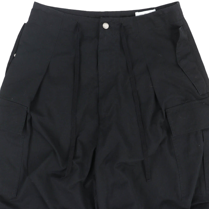 Great Alexander McQueen cargo pants Logo Leather Patch Wide Leg black 46 801284