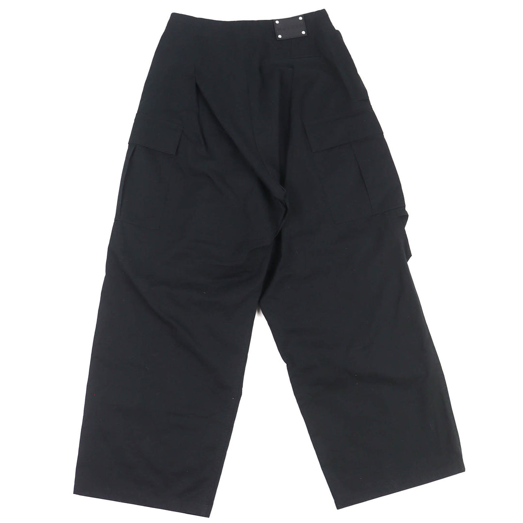Great Alexander McQueen cargo pants Logo Leather Patch Wide Leg black 46 801284