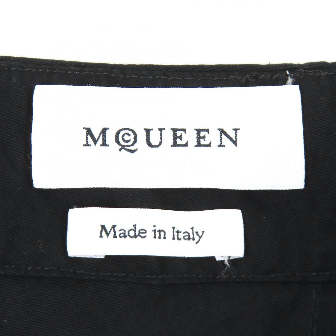 Great Alexander McQueen cargo pants Logo Leather Patch Wide Leg black 46 801284