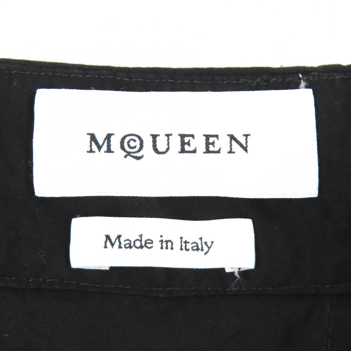 Great Alexander McQueen cargo pants Logo Leather Patch Wide Leg black 46 801284