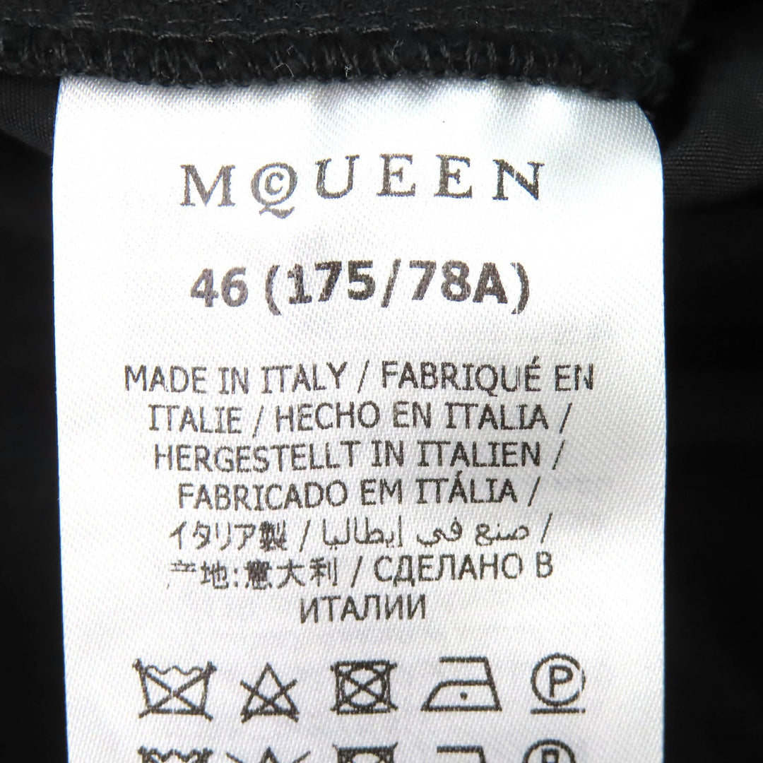 Great Alexander McQueen cargo pants Logo Leather Patch Wide Leg black 46 801284