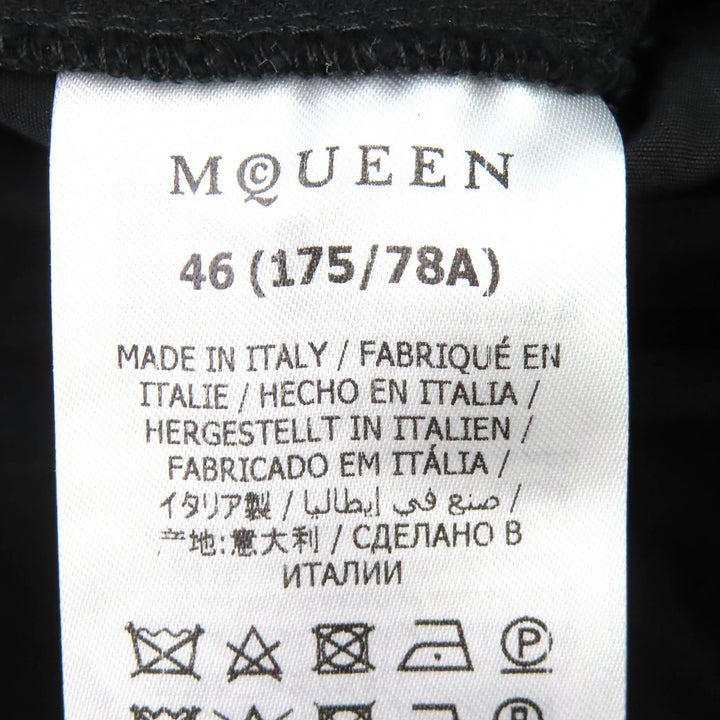 Great Alexander McQueen cargo pants Logo Leather Patch Wide Leg black 46 801284