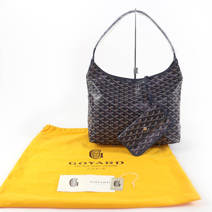Pristine GOYARD Shoulder Bag Boheme Hobo Bag With porch Navy Gojardin Canvas