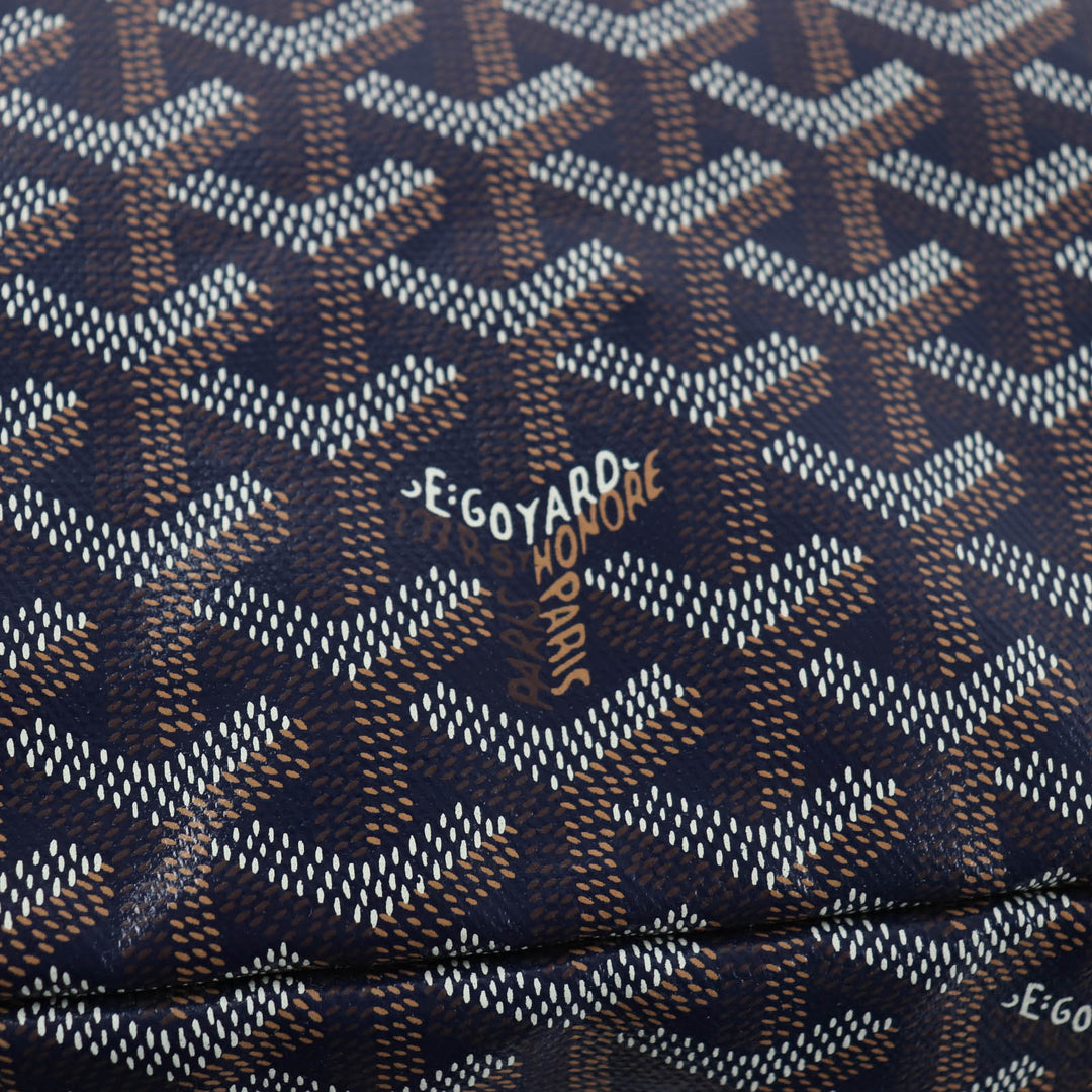 Pristine GOYARD Shoulder Bag Boheme Hobo Bag With porch Navy Gojardin Canvas