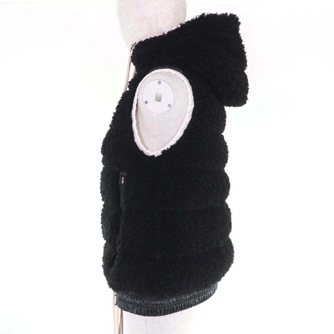 Pristine MONCLER GRENOBLE Down vest GILET Logo patch and hood ZIP UP black XXS