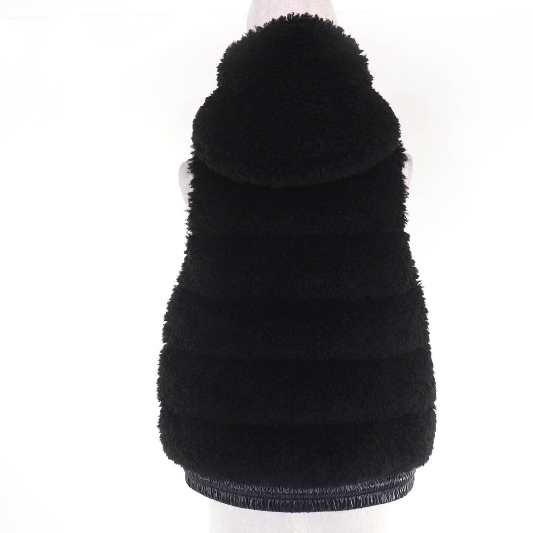Pristine MONCLER GRENOBLE Down vest GILET Logo patch and hood ZIP UP black XXS