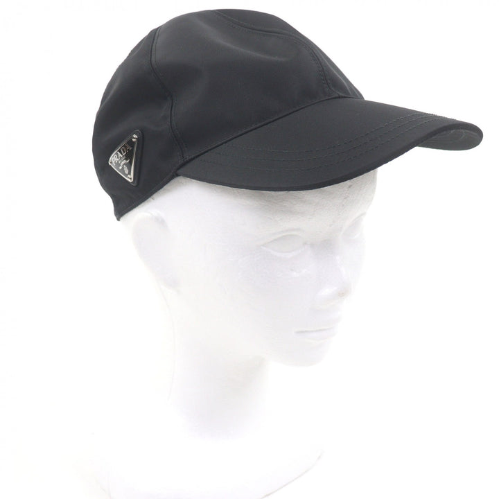 Great PRADA cap Re-Nylon triangle logo black Nylon mens M 2HC274
