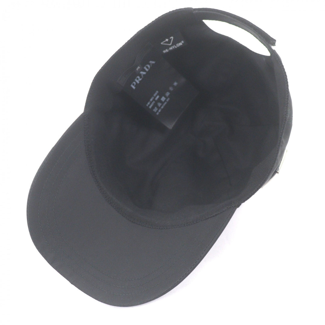 Great PRADA cap Re-Nylon triangle logo black Nylon mens M 2HC274