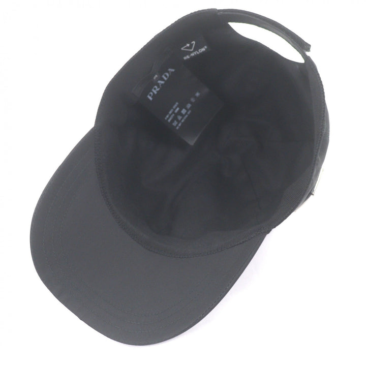 Great PRADA cap Re-Nylon triangle logo black Nylon mens M 2HC274