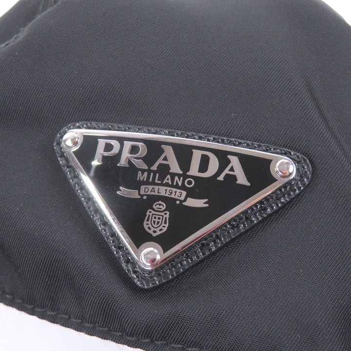 Great PRADA cap Re-Nylon triangle logo black Nylon mens M 2HC274