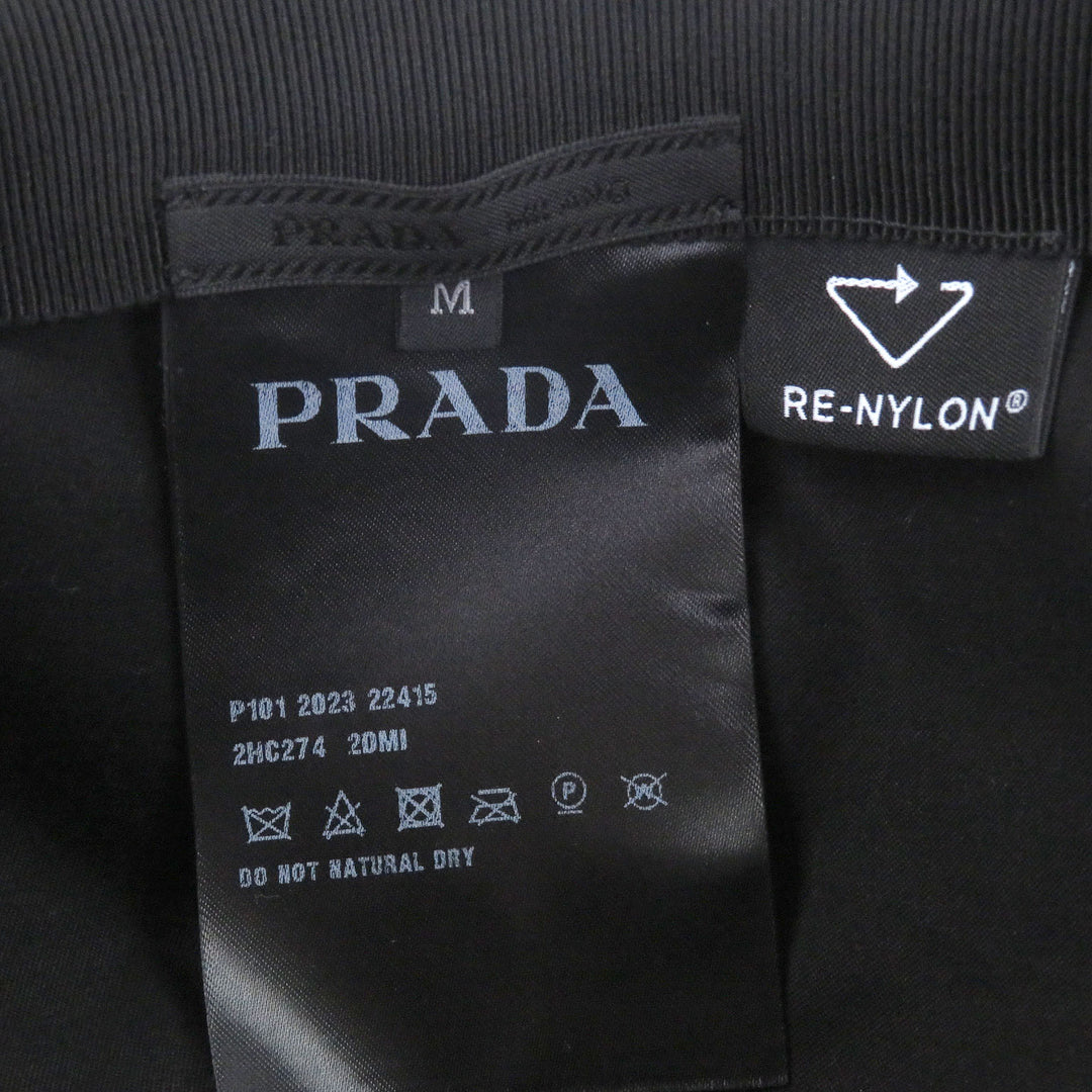 Great PRADA cap Re-Nylon triangle logo black Nylon mens M 2HC274