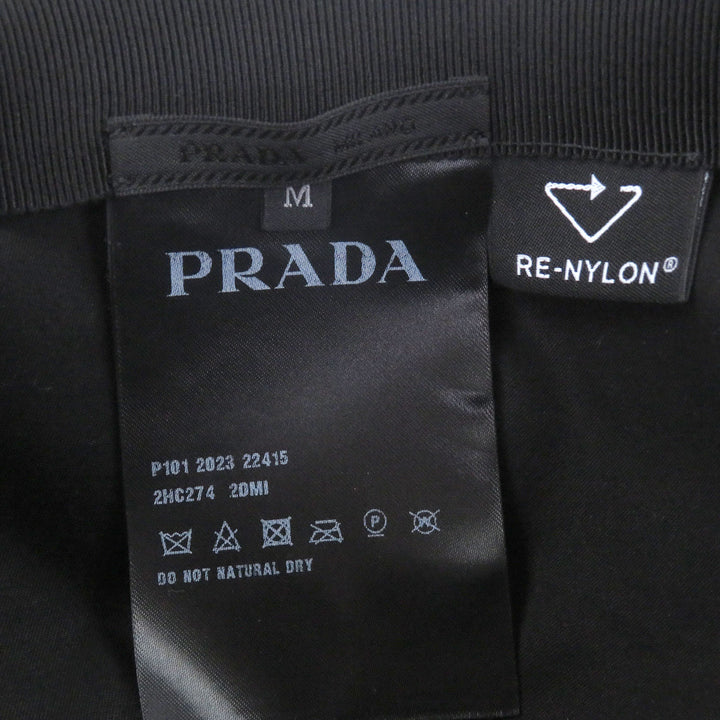 Great PRADA cap Re-Nylon triangle logo black Nylon mens M 2HC274
