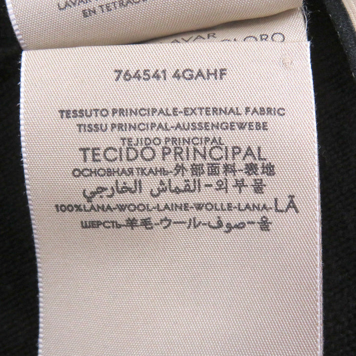 Great GUCCI Knit cap logo embossed beanie black wool mens M 764541