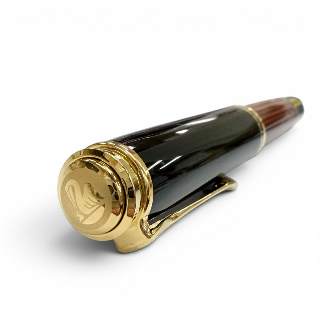 Excellent PERIKAN fountain pen Souverene M800 Red Stripe 18K mens