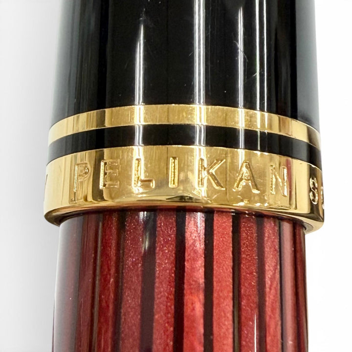 Excellent PERIKAN fountain pen Souverene M800 Red Stripe 18K mens