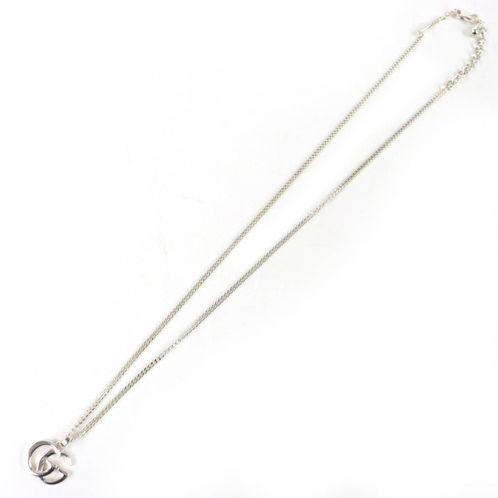 Great GUCCI Necklace Double G Pendant Necklace 21.7"" Silver 925 mens 814914
