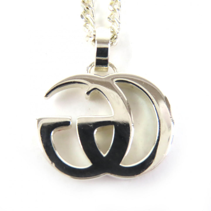 Great GUCCI Necklace Double G Pendant Necklace 21.7"" Silver 925 mens 814914