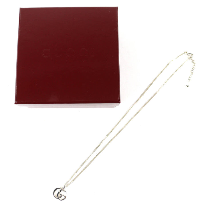 Great GUCCI Necklace Double G Pendant Necklace 21.7"" Silver 925 mens 814914