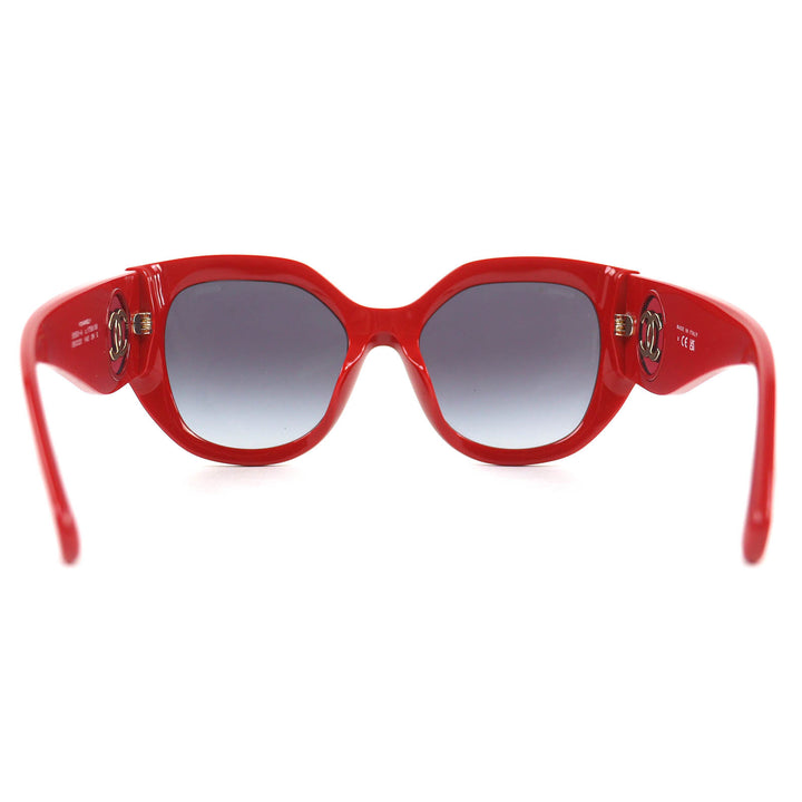 Excellent CHANEL Butterfly Shape Sunglasses COCO Mark Red Women 5550-A