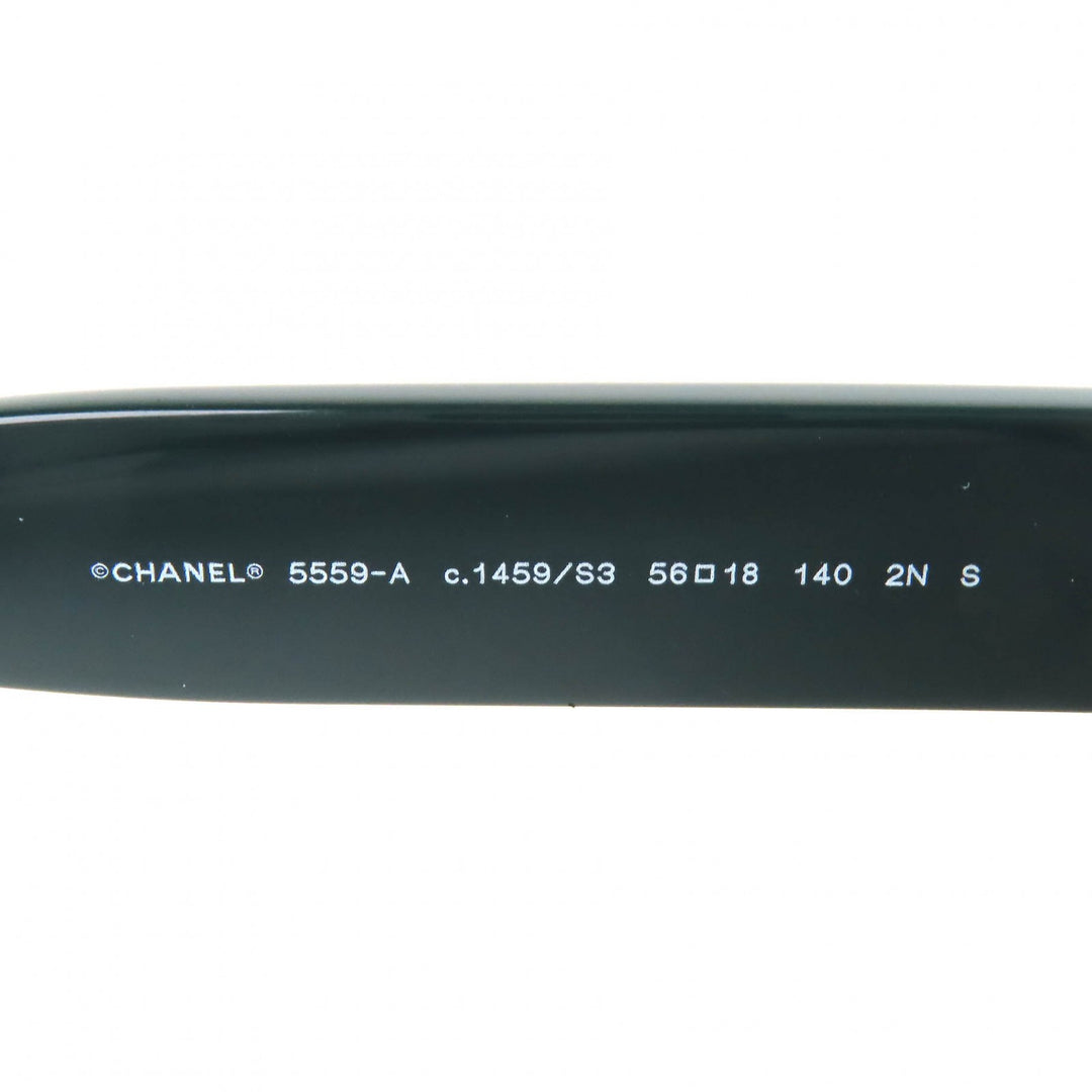 Excellent CHANEL sunglasses Rectangle Shape Sunglasses logo green 5559-A