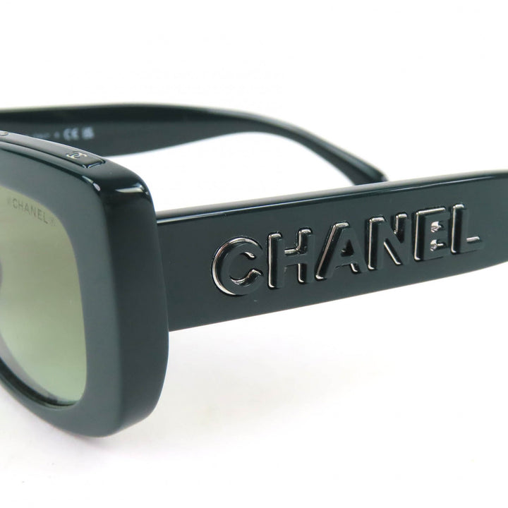 Excellent CHANEL sunglasses Rectangle Shape Sunglasses logo green 5559-A