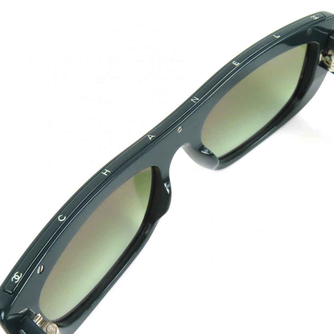 Excellent CHANEL sunglasses Rectangle Shape Sunglasses logo green 5559-A