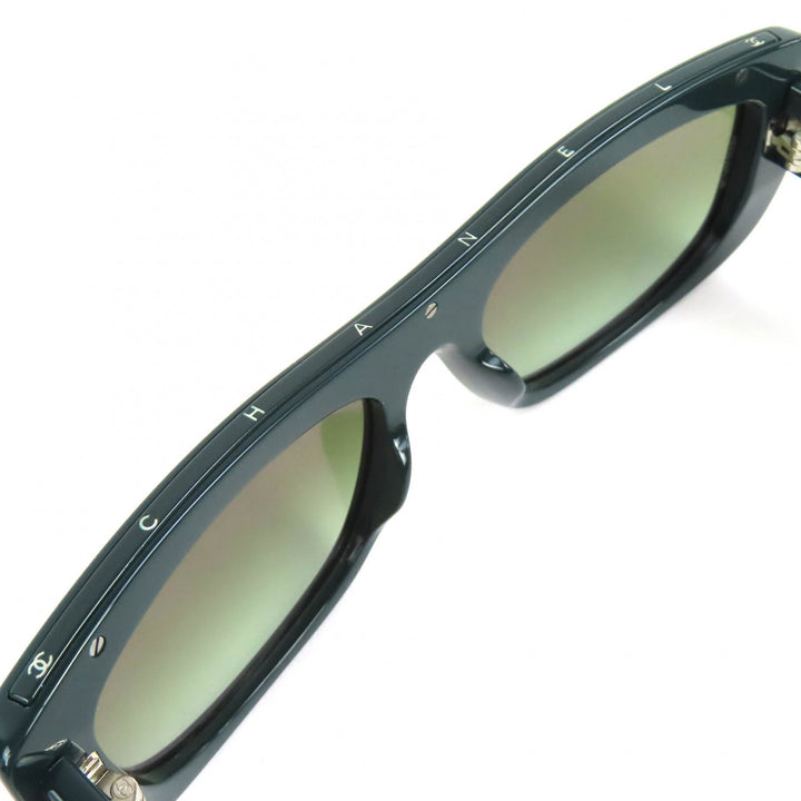 Excellent CHANEL sunglasses Rectangle Shape Sunglasses logo green 5559-A