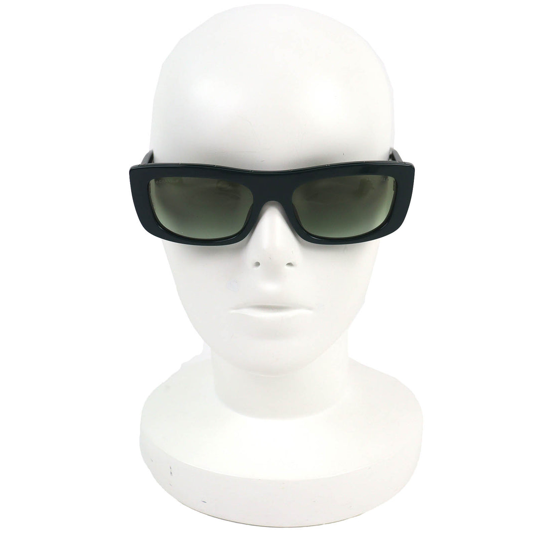 Excellent CHANEL sunglasses Rectangle Shape Sunglasses logo green 5559-A