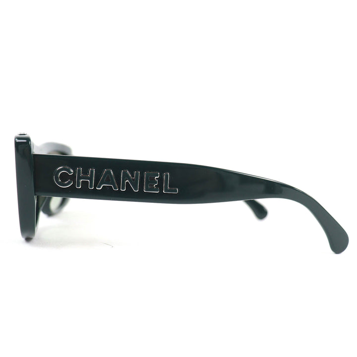 Excellent CHANEL sunglasses Rectangle Shape Sunglasses logo green 5559-A
