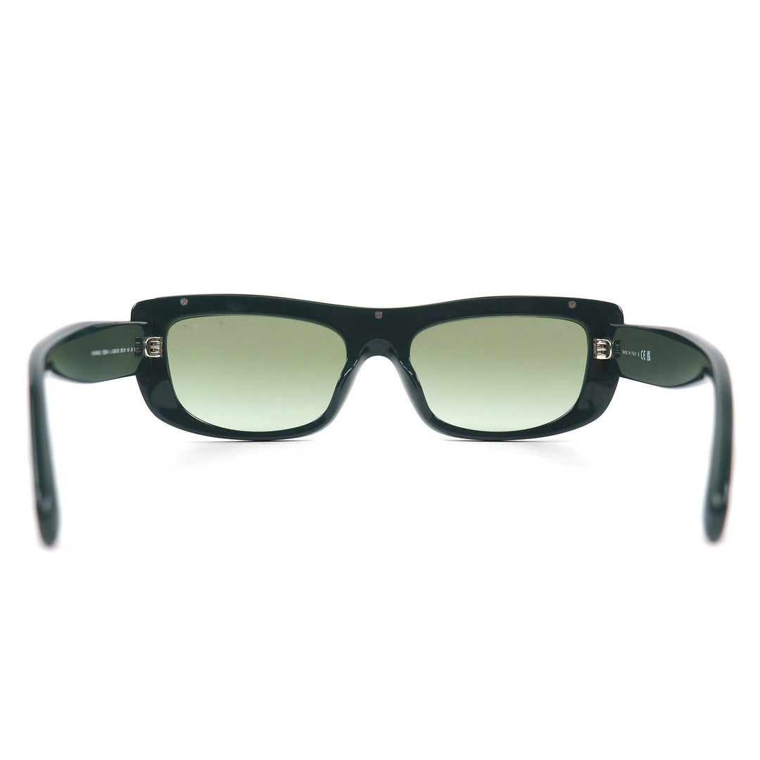 Excellent CHANEL sunglasses Rectangle Shape Sunglasses logo green 5559-A