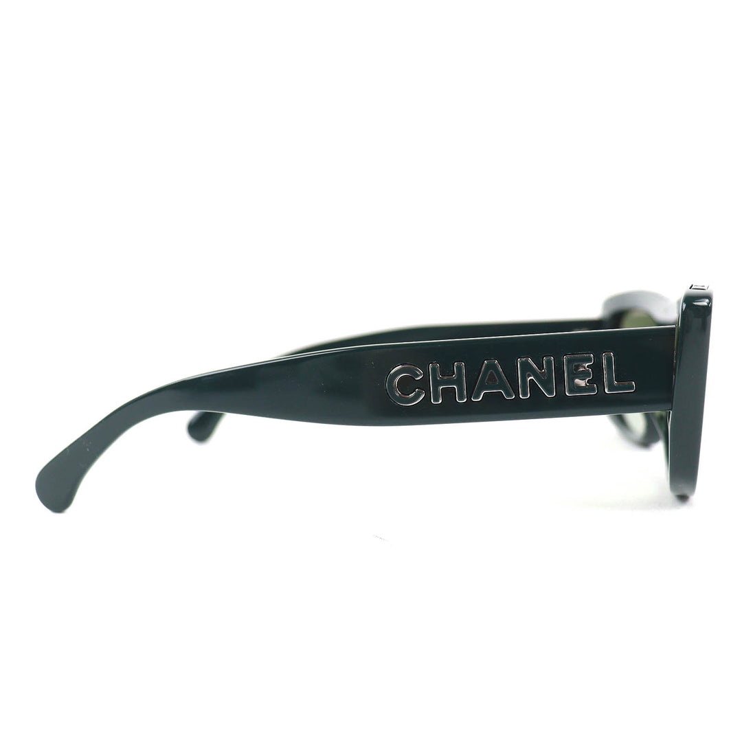 Excellent CHANEL sunglasses Rectangle Shape Sunglasses logo green 5559-A