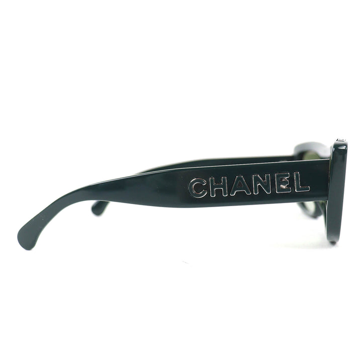 Excellent CHANEL sunglasses Rectangle Shape Sunglasses logo green 5559-A