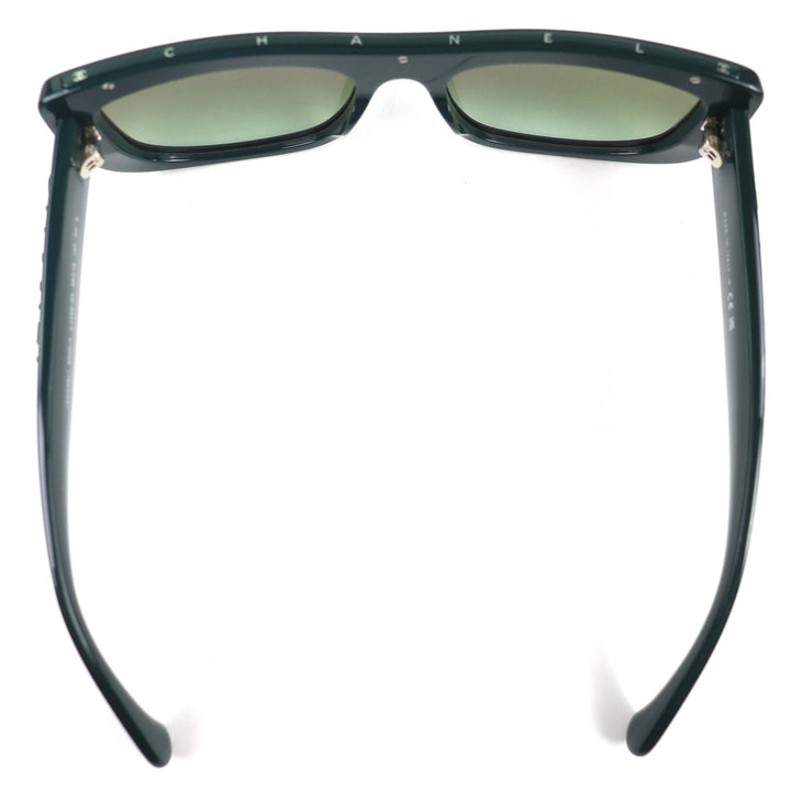 Excellent CHANEL sunglasses Rectangle Shape Sunglasses logo green 5559-A