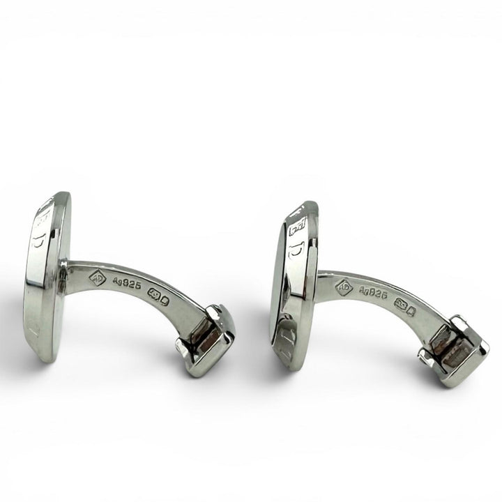 Excellent Dunhill Cufflinks cufflinks AD COIN SV925 x Onyx black mens JSB8201H
