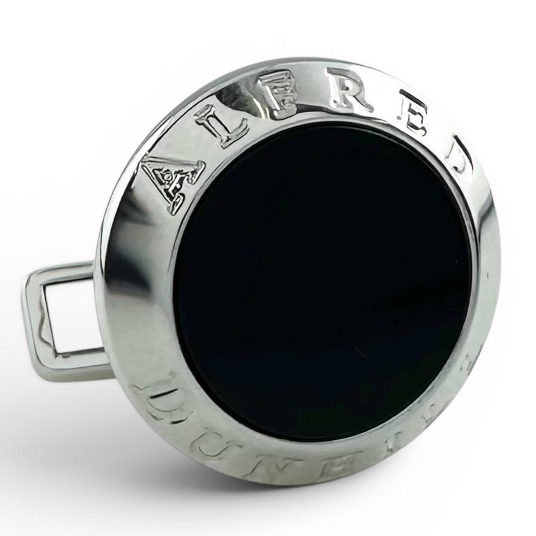 Excellent Dunhill Cufflinks cufflinks AD COIN SV925 x Onyx black mens JSB8201H