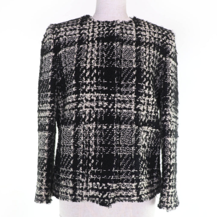 Excellent DOLCE&GABBANA Mohair and alpaca blend tweed collarless jacket 40