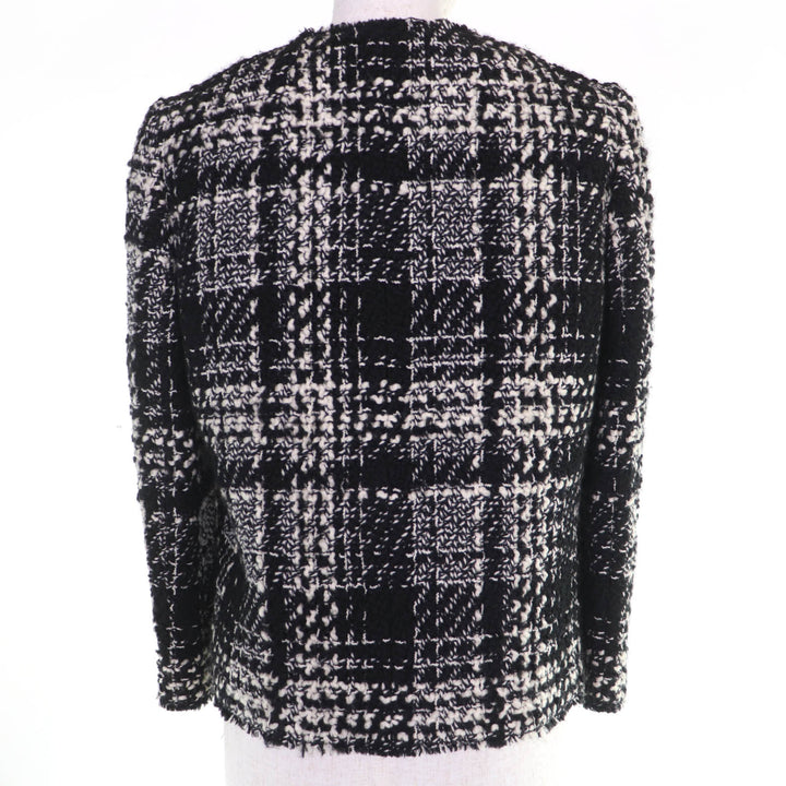Excellent DOLCE&GABBANA Mohair and alpaca blend tweed collarless jacket 40