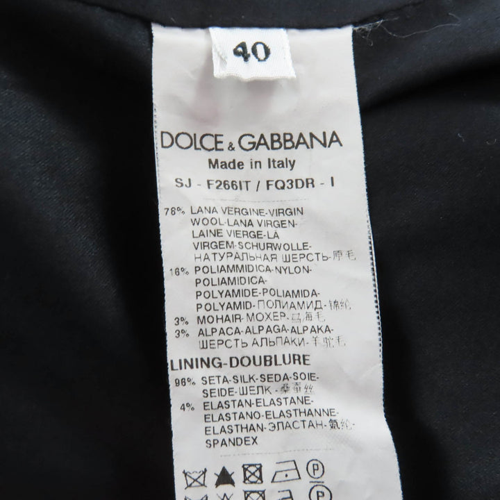 Excellent DOLCE&GABBANA Mohair and alpaca blend tweed collarless jacket 40